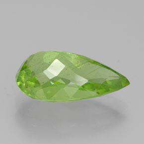 Peridoto naturale verde da 5,76 ct, taglio a pera, VS-SI