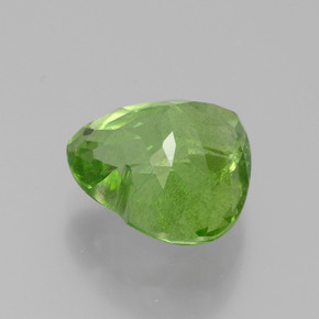 Peridoto naturale verde da 4,15 ct, a forma di cuore, VS-SI