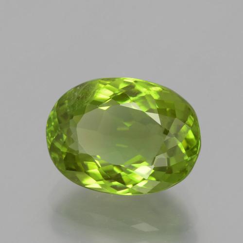 Peridoto Verde acceso naturale da 5.00 ct, Taglio ovale, VS