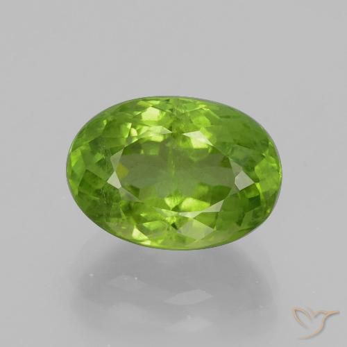 Peridoto Verde acceso naturale da 4.64 ct, Taglio ovale, VS-SI