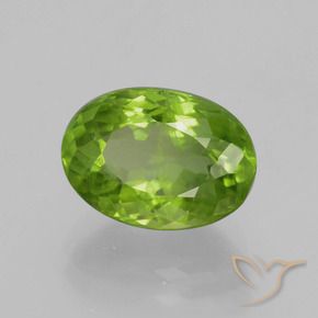 Peridoto Verde acceso naturale da 4.64 ct, Taglio ovale, VS-SI