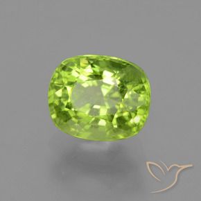 Peridoto Verde giallastro naturale da 2.18 ct, Cuscino, VS