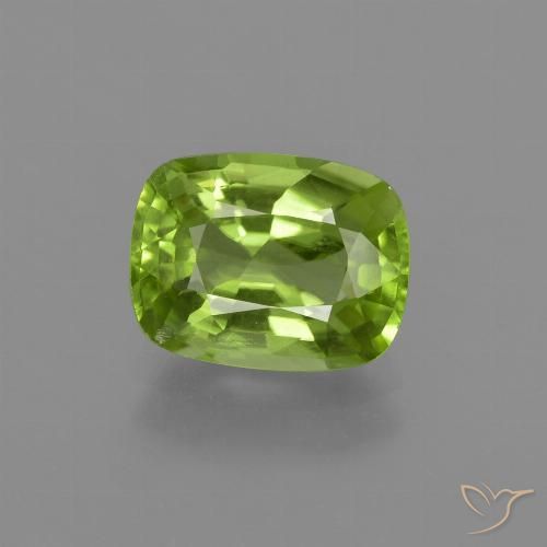2.11ct Naturale Verde acceso Peridoto, Cuscino, VS