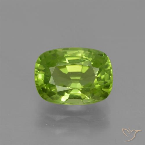 2.04ct Naturale Verde giallastro Peridoto, Cuscino, VS
