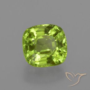 Peridoto Verde medio naturale da 2.21 ct, Cuscino, VS