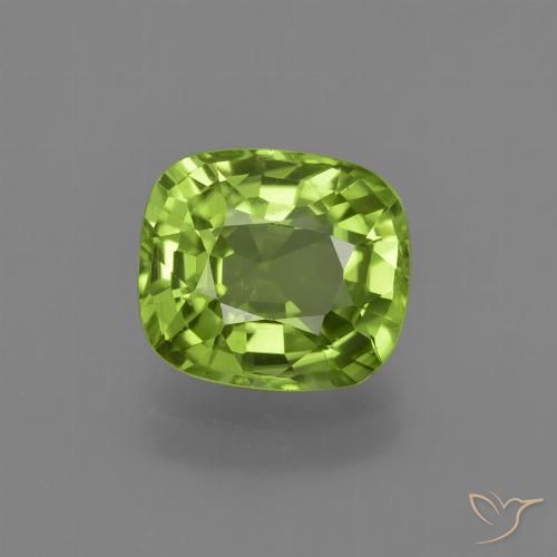 2.34ct Naturale Verde giallastro Peridoto, Cuscino, VS
