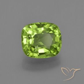 Peridoto Verde giallastro naturale da 2.34 ct, Cuscino, VS