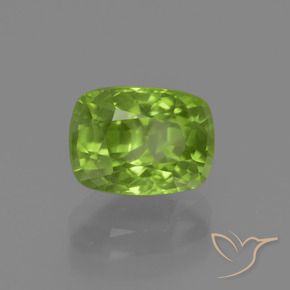 Peridoto Verde acceso naturale da 2.38 ct, Taglio a cuscino, VS