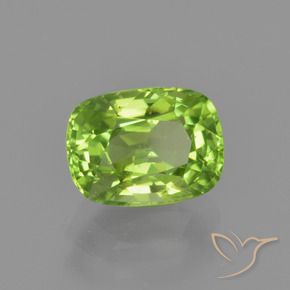 Peridoto Verde acceso naturale da 2.06 ct, Cuscino, VS