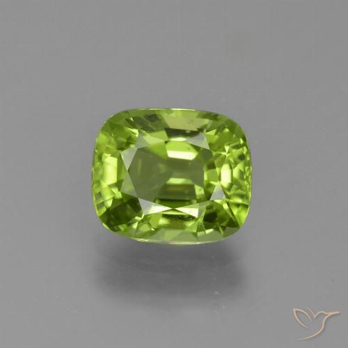 2.09ct Naturale Verde acceso Peridoto, Cuscino, VS