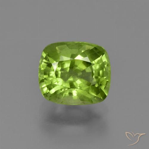 2.52ct Naturale Verde giallastro Peridoto, Cuscino, VS