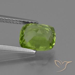 Peridoto Verde giallastro naturale da 2.52 ct, Cuscino, VS