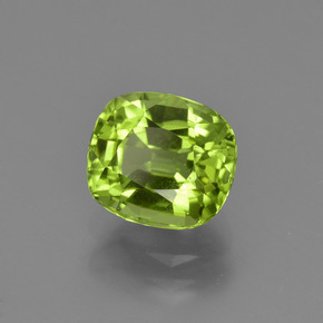 Peridoto naturale verde da 2,48 ct, taglio a cuscino, VS