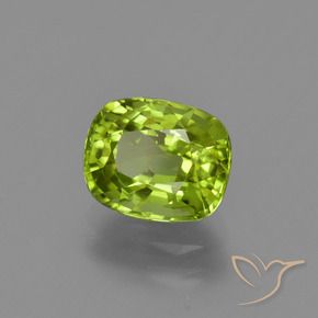 Peridoto Verde medio naturale da 2.22 ct, Cuscino, VS