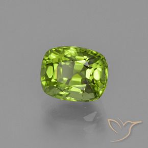 Peridoto Verde medio naturale da 2.22 ct, Cuscino, VS