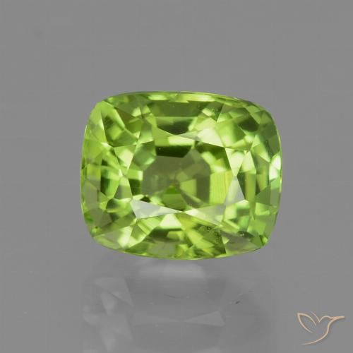 2.10ct Naturale Verde giallastro Peridoto, Cuscino, VVS-VS