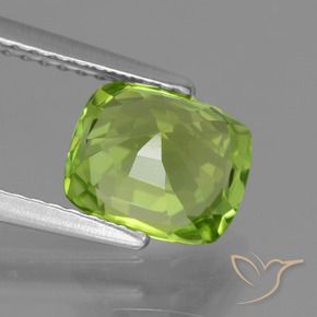 Peridoto Verde giallastro naturale da 2.10 ct, Cuscino, VVS-VS