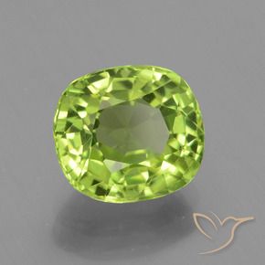 Peridoto Verde giallastro naturale da 2.30 ct, Cuscino, VS