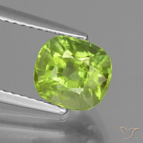 2.04ct Naturale Verde giallastro Peridoto, Cuscino, VS