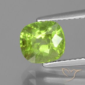Peridoto Verde giallastro naturale da 2.04 ct, Cuscino, VS