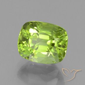Peridoto Verde giallastro naturale da 2.38 ct, Cuscino, VS