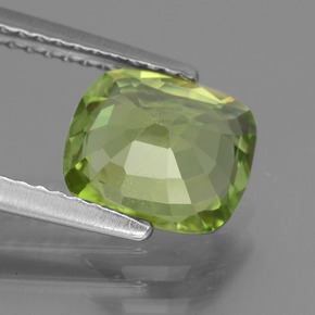 Peridoto verde giallastro naturale da 2,07 ct, taglio a cuscino, VS