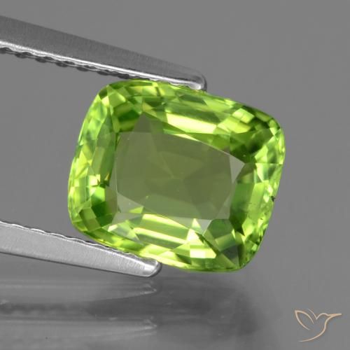 2.28ct Naturale Verde acceso Peridoto, Cuscino, VS