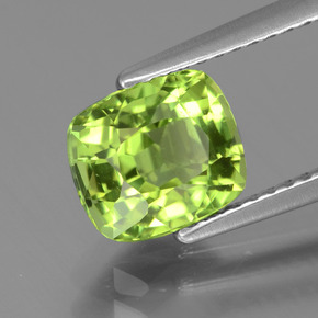 Peridoto naturale verde da 2,10 ct, taglio a cuscino, VS
