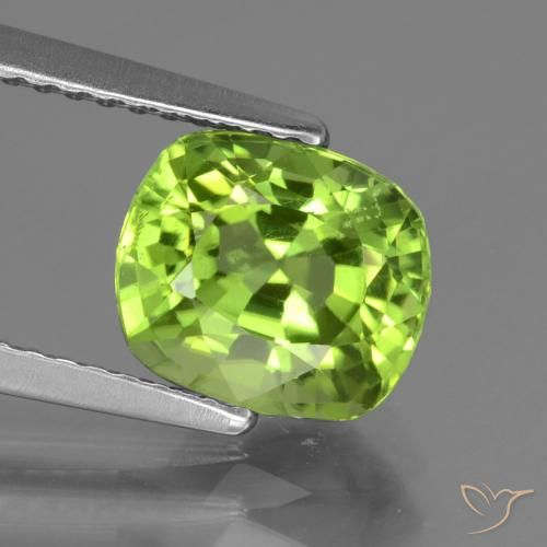 2.27ct Naturale Verde acceso Peridoto, Cuscino, VS