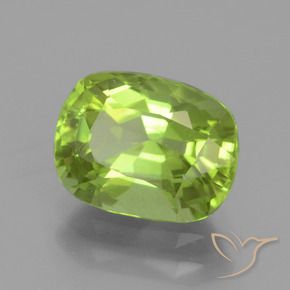 Peridoto Verde medio naturale da 2.56 ct, Cuscino, VS