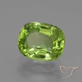 Peridoto Verde acceso naturale da 2.06 ct, Cuscino, VS
