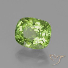 Peridoto Verde giallastro naturale da 2.45 ct, Cuscino, VS