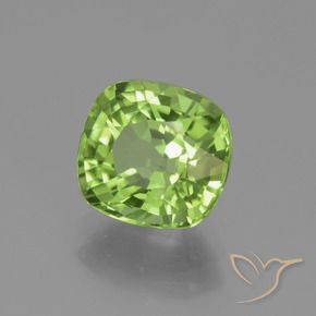 Peridoto Verde giallastro naturale da 2.14 ct, Cuscino, VVS-VS