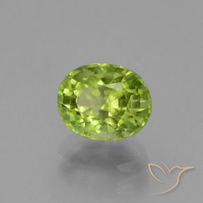 Peridoto Verde acceso naturale da 2.20 ct, Ovale, VS