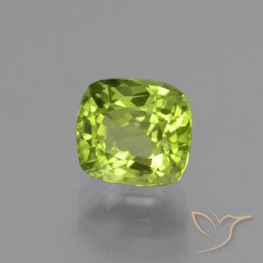 Peridoto Verde medio naturale da 2.33 ct, Cuscino, VS