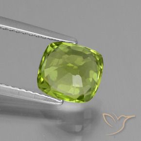 Peridoto Verde medio naturale da 2.33 ct, Cuscino, VS