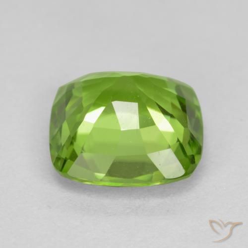 Peridoto Verde medio naturale da 2.22 ct, Cuscino, VS
