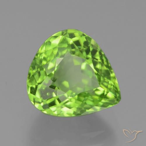 Peridoto naturale verde da 4,74 ct, taglio a pera, VS
