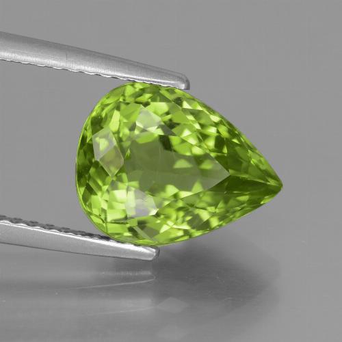 Peridoto naturale verde da 4,00 ct, taglio a pera, VS