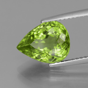 Peridoto naturale verde da 4,00 ct, taglio a pera, VS