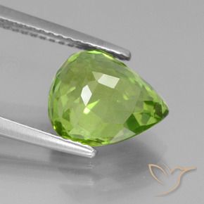 Peridoto naturale verde da 4,07 ct, taglio a pera, VS