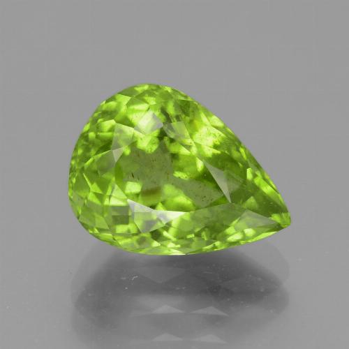 Peridoto naturale verde da 4,48 ct, taglio a pera, VS