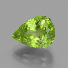 Peridoto naturale verde da 4,48 ct, taglio a pera, VS