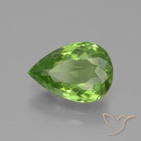 Peridoto Verde medio naturale da 3.60 ct, Forma a pera, VS