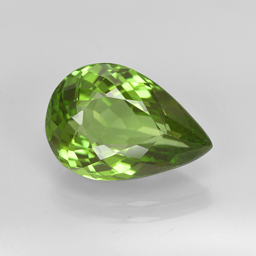 Peridoto naturale verde da 3,40 ct, taglio a pera, VS