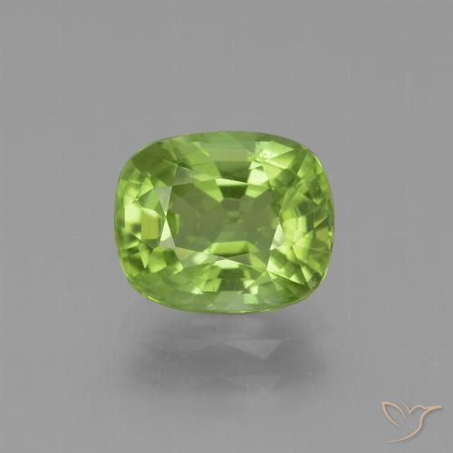 2.30ct Naturale Verde acceso Peridoto, Cuscino, VS
