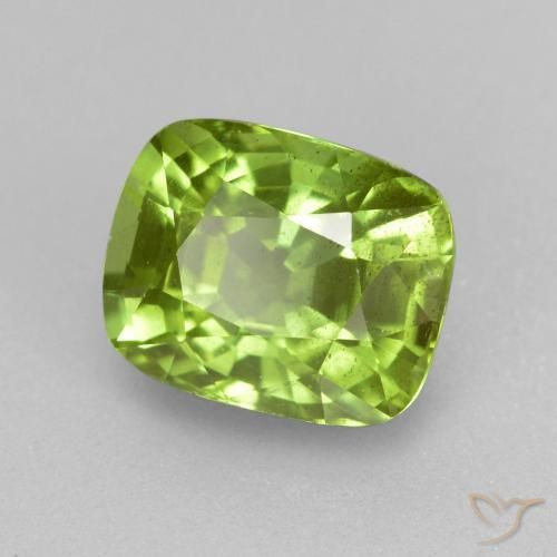 Peridoto Verde giallastro naturale da 2.29 ct, Cuscino, VS