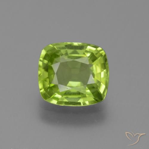 2.22ct Naturale Verde acceso Peridoto, Cuscino, VS