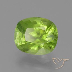 Peridoto Verde giallastro naturale da 2.40 ct, Cuscino, VS-SI