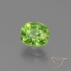 Peridoto Verde acceso naturale da 2.13 ct, Cuscino, VVS-VS